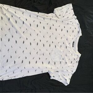 White T-Shirt with Black Dinosaur Print